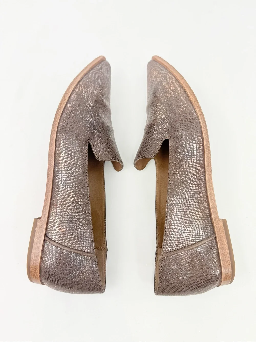 Frye KENZIE VENETIAN Multi Metallic Bronze Shimmer Pointed Toe Ballet Flats